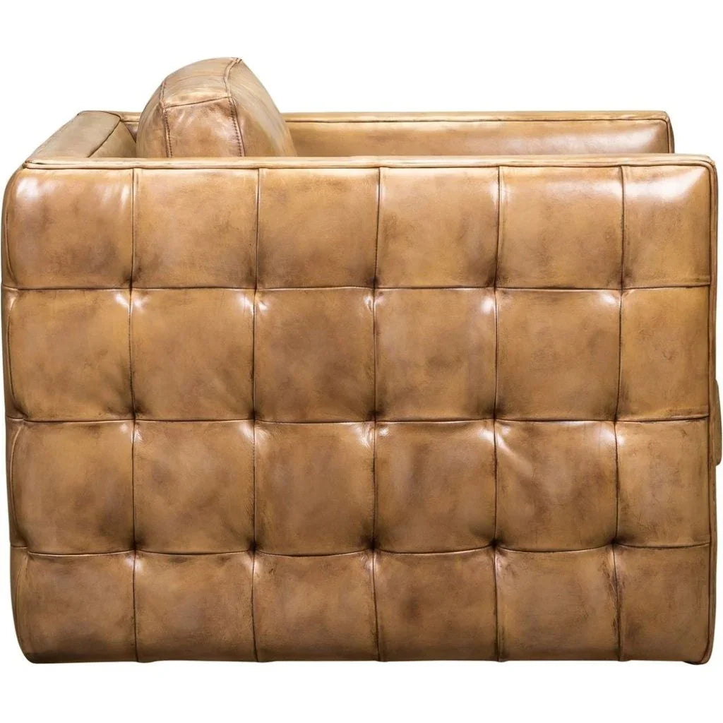 Georgia Leather Swivel Chair - LOOMLAN - Olivia + Quinn - Club Chairs