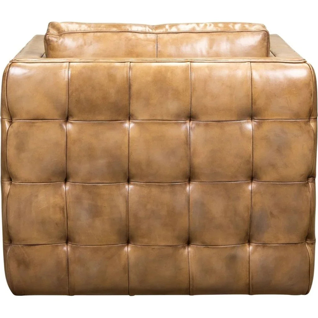 Georgia Leather Swivel Chair - LOOMLAN - Olivia + Quinn - Club Chairs