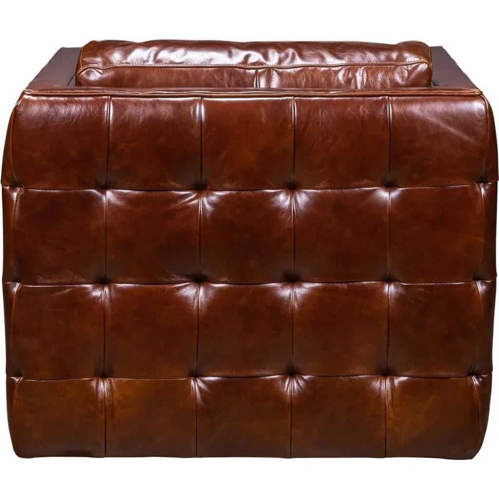 Georgia Leather Swivel Chair - LOOMLAN - Olivia + Quinn - Club Chairs