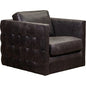 Georgia Leather Swivel Chair - LOOMLAN - Olivia + Quinn - Club Chairs