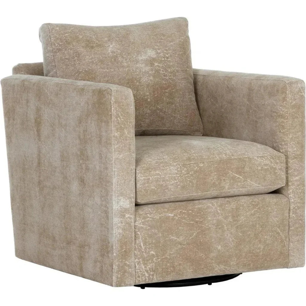 Georgie Fabric Swivel Lounge Chair - LOOMLAN - SUNPAN - Club Chairs