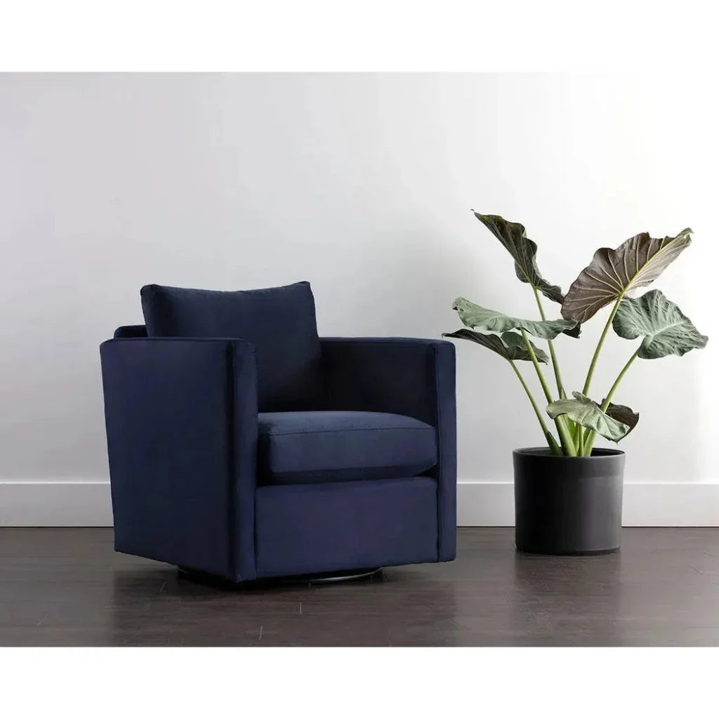 Georgie Fabric Swivel Lounge Chair - LOOMLAN - SUNPAN - Club Chairs
