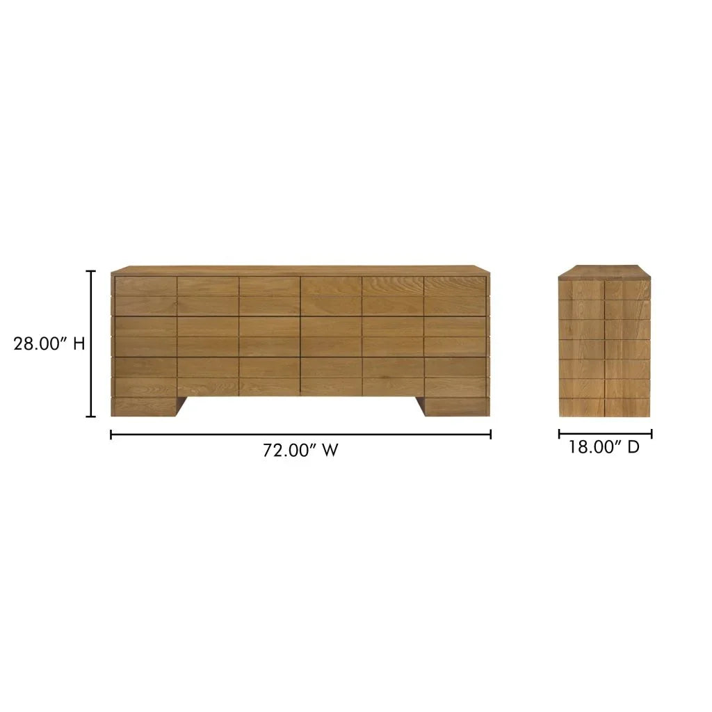 Gia Brown Push - To - Open Drawer Dresser - LOOMLAN - Moe's Home - Dressers