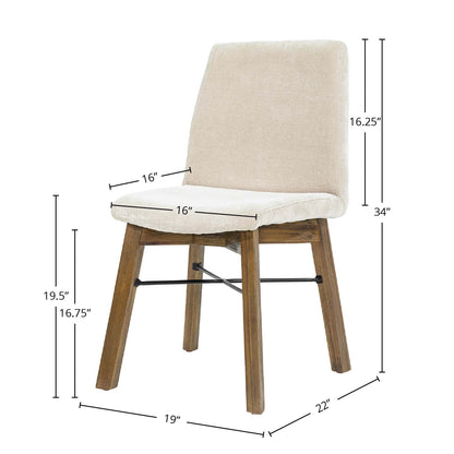 Gia Fabric Armless Dining Chair (Set of 2)