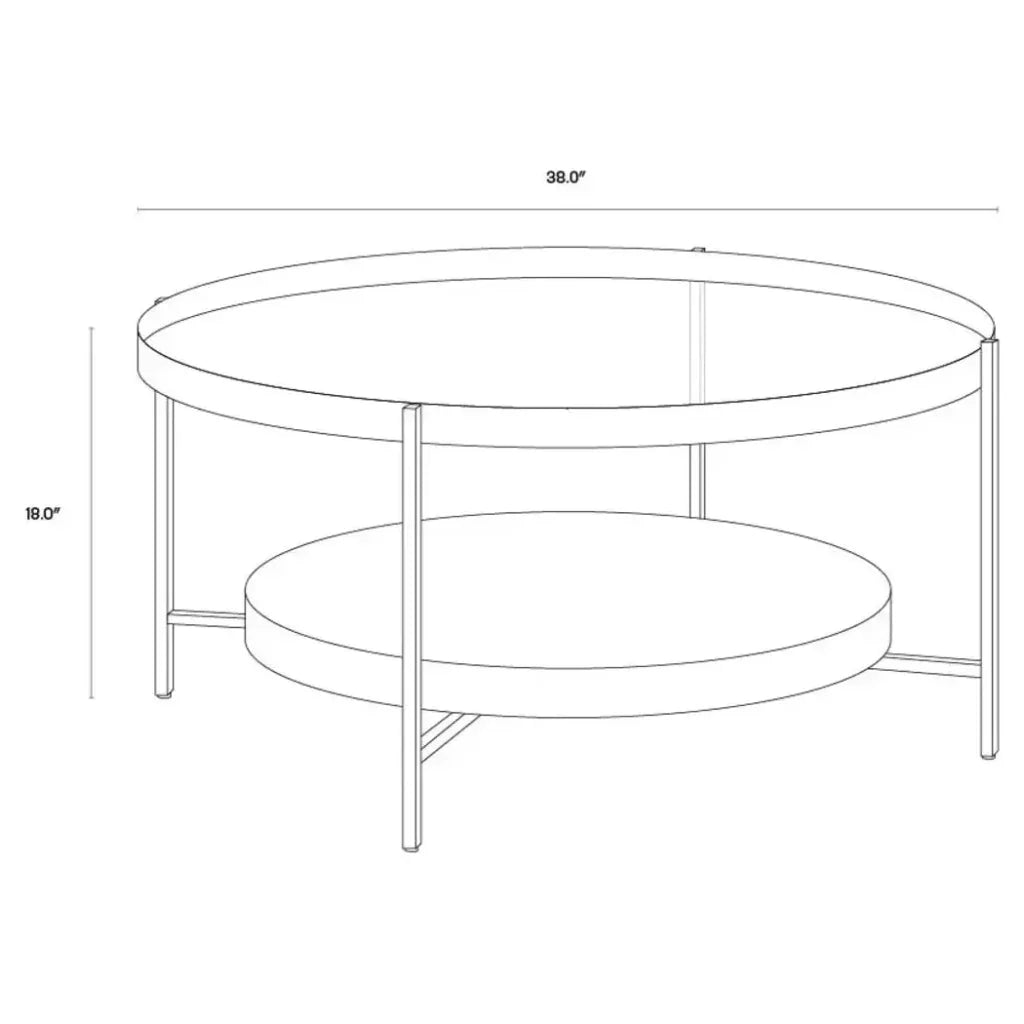 Gia Glass Topped Round Coffee Table - LOOMLAN - SUNPAN - Coffee Tables