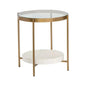 Gia Glass Topped Round Side Table - LOOMLAN - SUNPAN - Side Tables