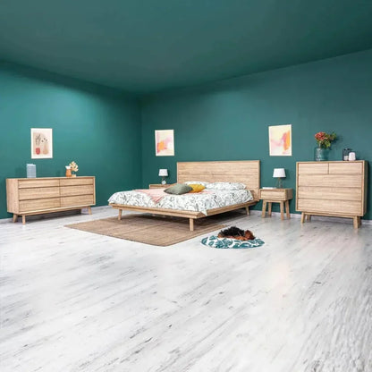 Gia Natural Wood Platform Bed Frame - LOOMLAN - LH Imports - Beds