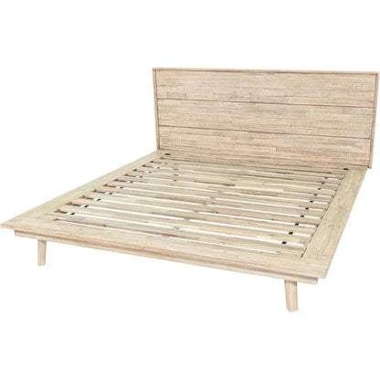Gia Natural Wood Platform Bed Frame - LOOMLAN - LH Imports - Beds