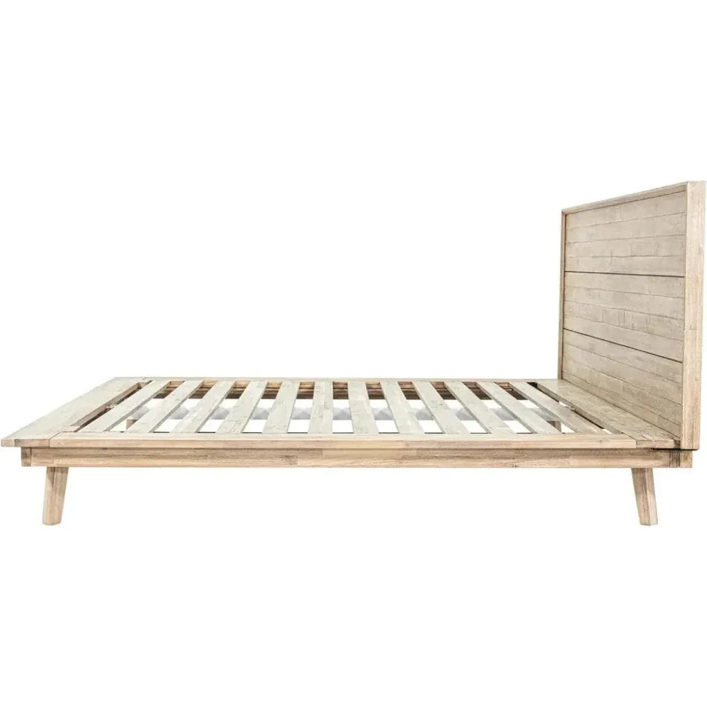 Gia Natural Wood Platform Bed Frame - LOOMLAN - LH Imports - Beds