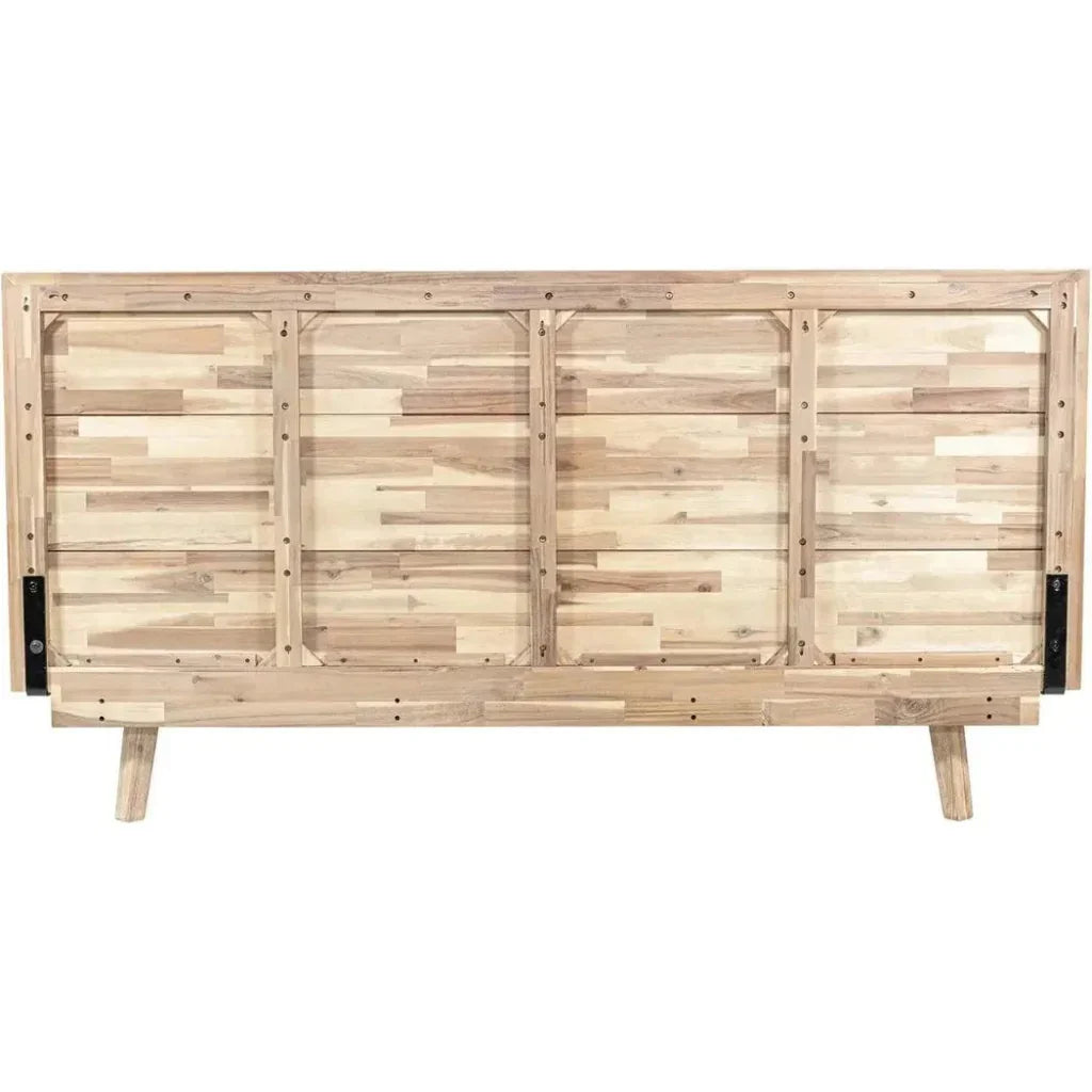 Gia Natural Wood Platform Bed Frame - LOOMLAN - LH Imports - Beds