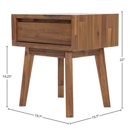 Gia One Drawer Wood Nightstand-Nightstands-LH Imports-LOOMLAN
