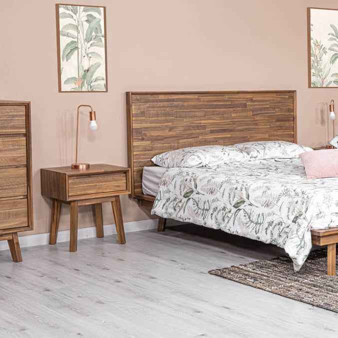 Gia One Drawer Wood Nightstand-Nightstands-LH Imports-LOOMLAN