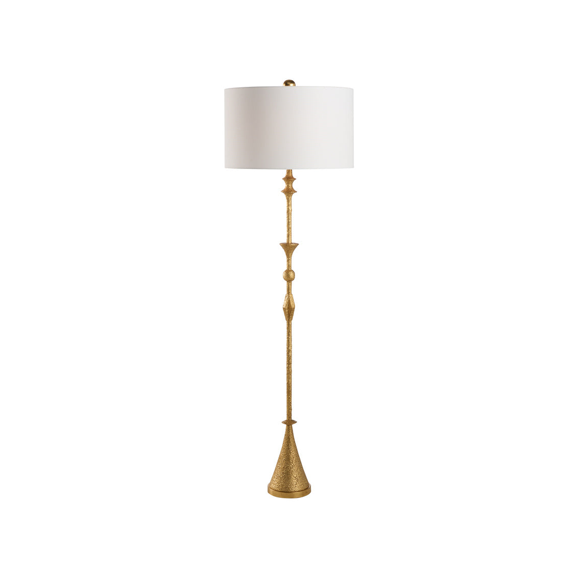 Gia Resin Gold Floor Lamp-Floor Lamps-Chelsea House-LOOMLAN