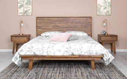 Gia Solid Wooden Brown Bed