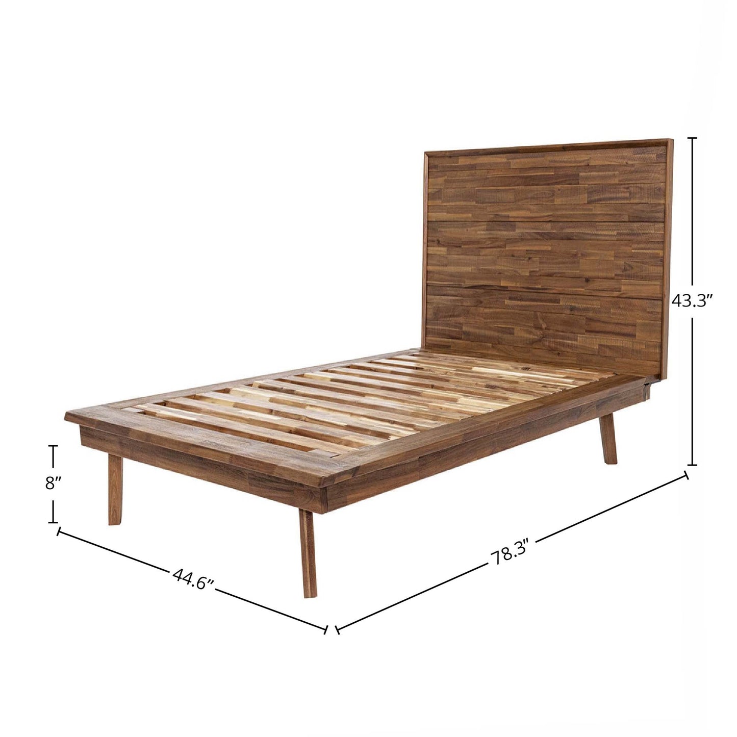 Gia Solid Wooden Brown Bed