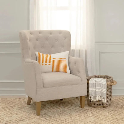 Gia Striped Decorative Lumbar Pillow For Chair - LOOMLAN - LOOMLAN - Throw Pillows