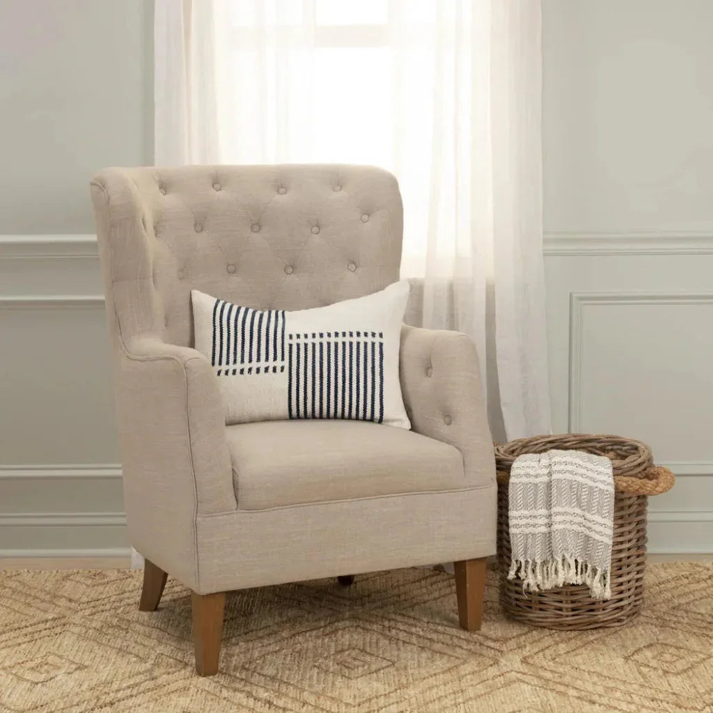 Gia Striped Decorative Lumbar Pillow For Chair - LOOMLAN - LOOMLAN - Throw Pillows