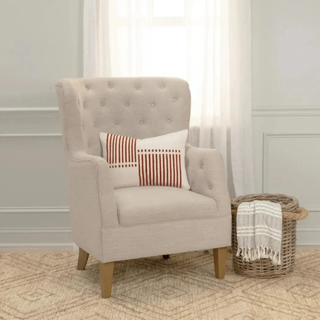 Gia Striped Decorative Lumbar Pillow For Chair - LOOMLAN - LOOMLAN - Throw Pillows