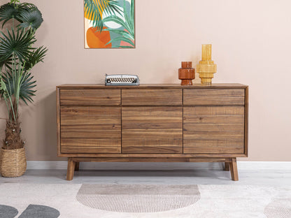 Gia Three Drawers Wood Sideboard