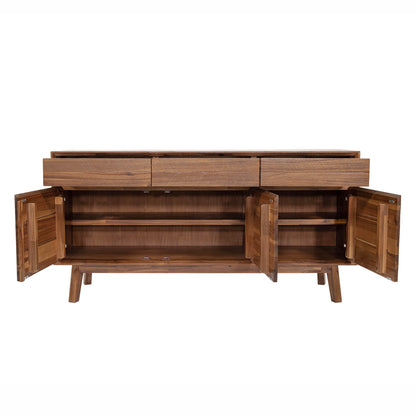 Gia Three Drawers Wood Sideboard