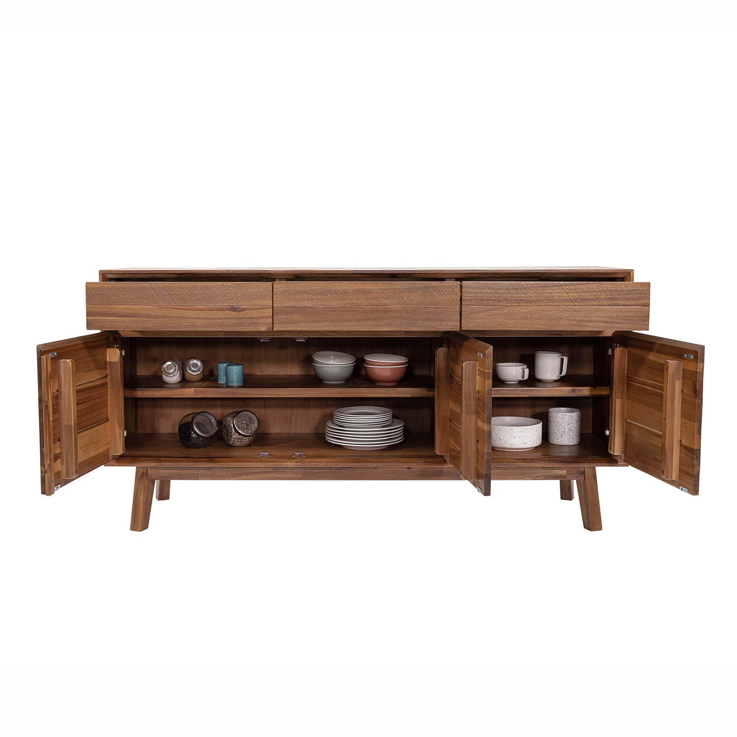 Gia Three Drawers Wood Sideboard