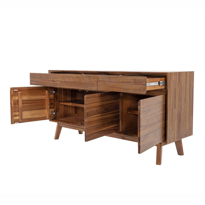 Gia Three Drawers Wood Sideboard