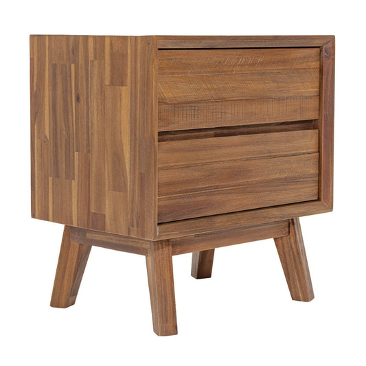 Gia Two Drawers Wood Nightstand-Nightstands-LH Imports-LOOMLAN