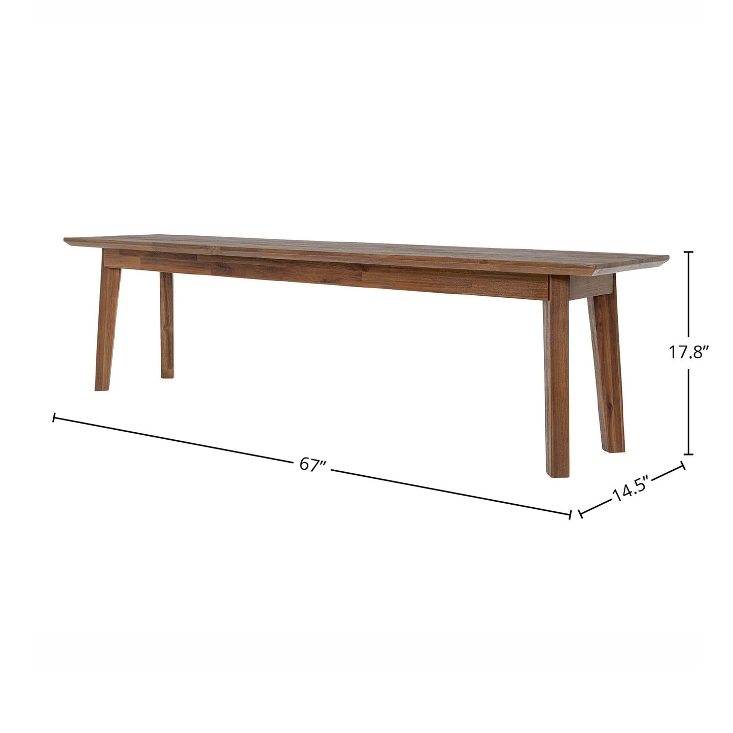 Gia Wooden Brown Dining Bench