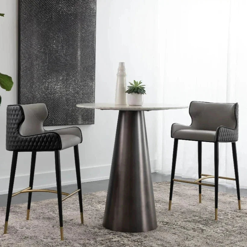 Gianni Leather Barstool - LOOMLAN - SUNPAN - Bar Stools