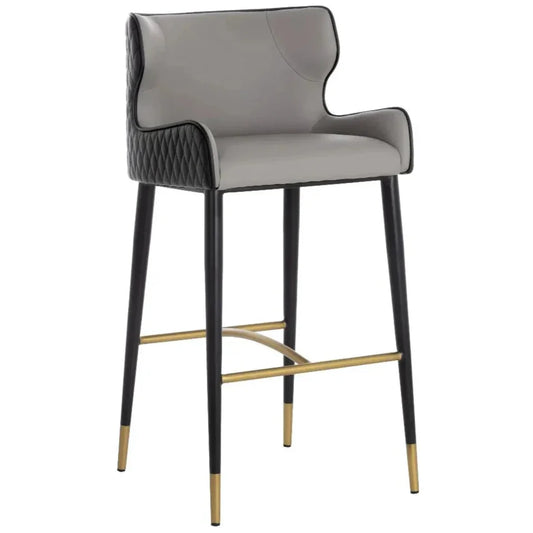 Gianni Leather Barstool - LOOMLAN - SUNPAN - Bar Stools