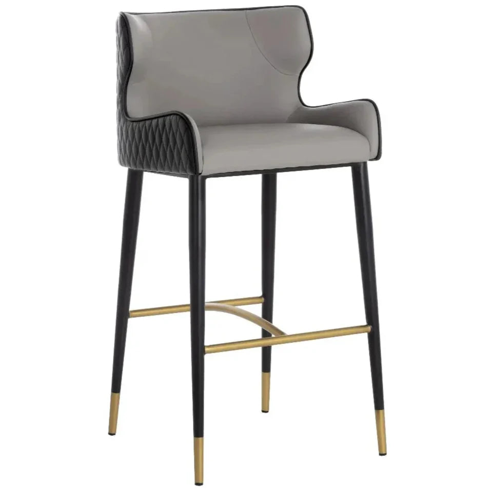 Gianni Leather Barstool - LOOMLAN - SUNPAN - Bar Stools