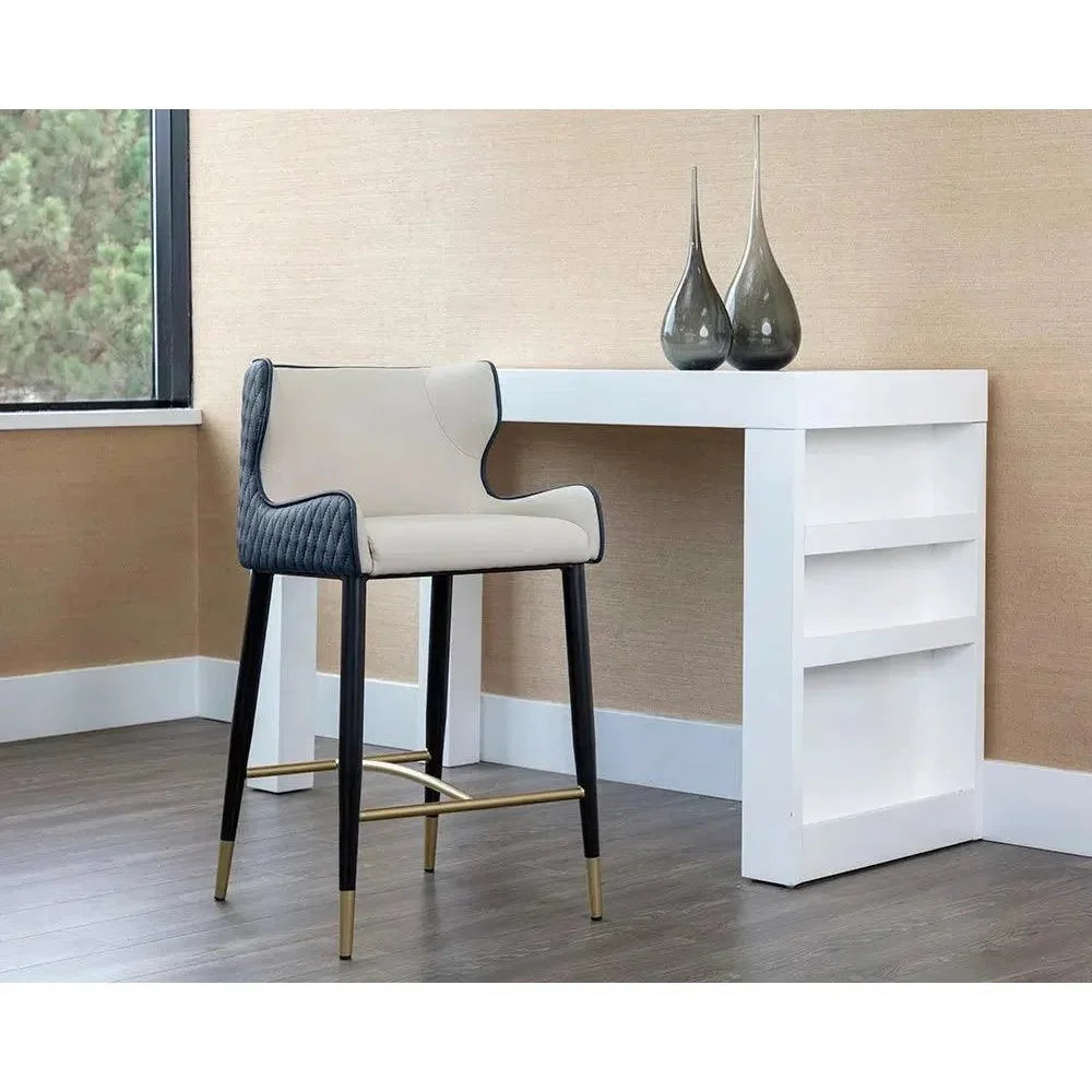 Gianni Leather Counter Stool - LOOMLAN - SUNPAN - Counter Stools