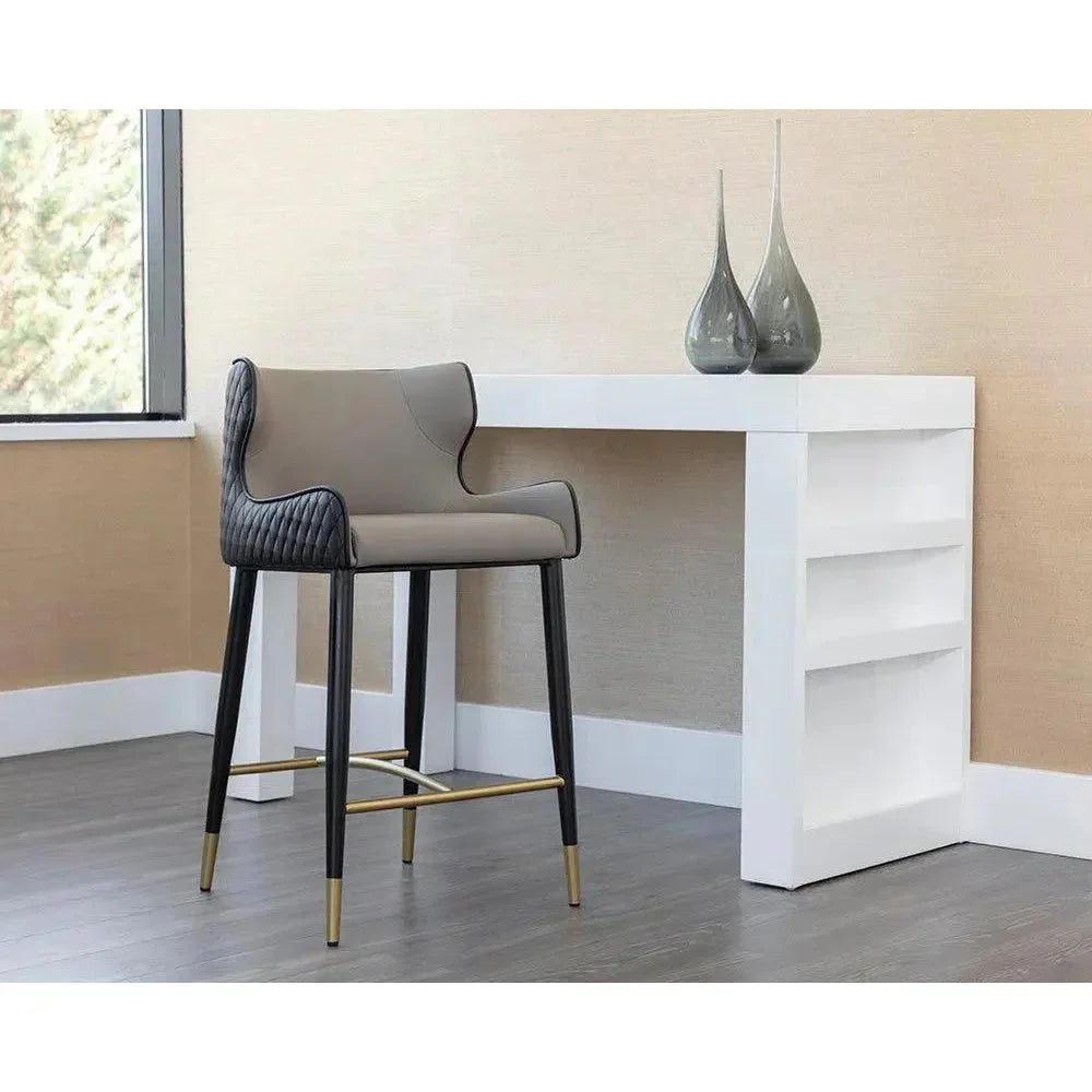 Gianni Leather Counter Stool - LOOMLAN - SUNPAN - Counter Stools