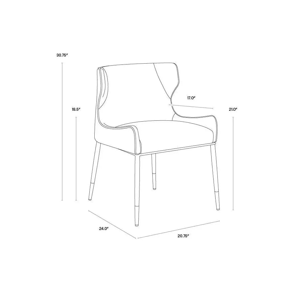 Gianni Leather Dining Chair - LOOMLAN - SUNPAN - Dining Chairs