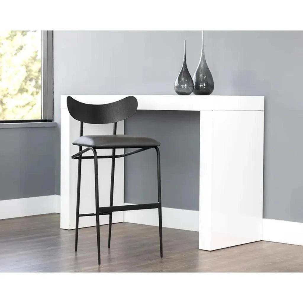 Gibbons Leather Unique Barstool - LOOMLAN - SUNPAN - Bar Stools