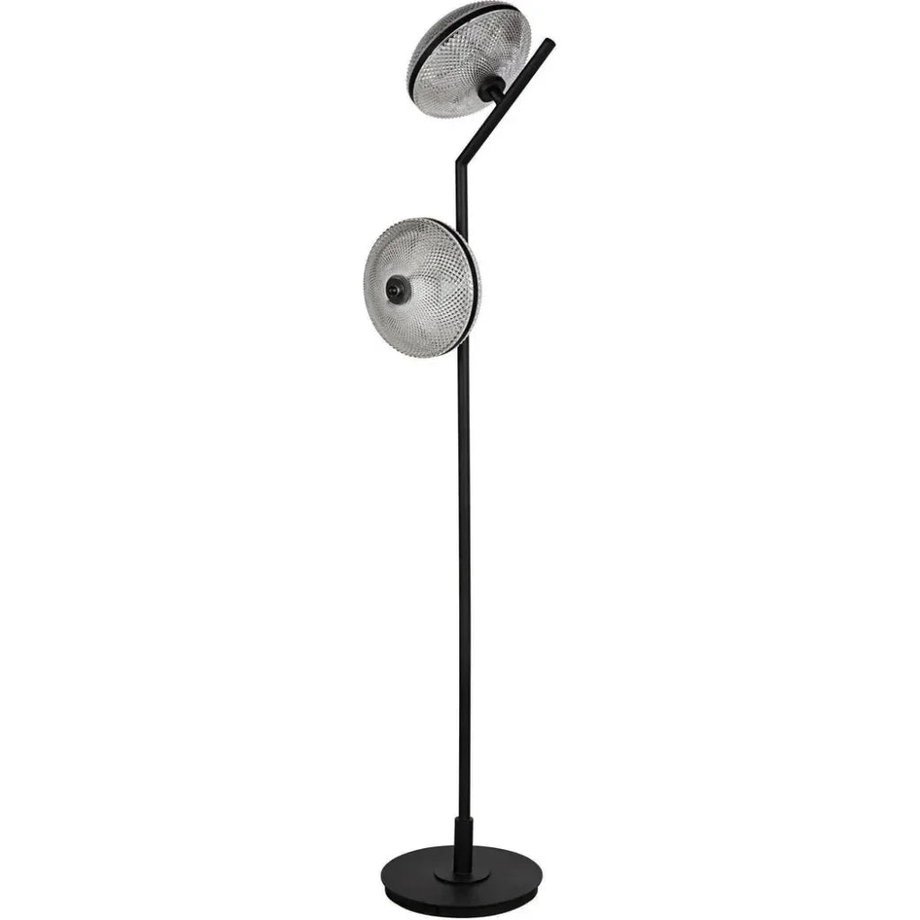 Gibson Floor Lamp, Black Steel-Floor Lamps-Noir-LOOMLAN