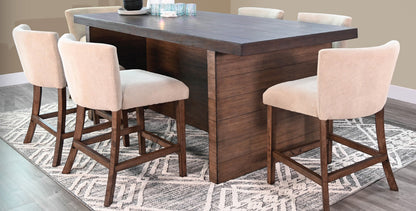 Gibson White Fabric Counter Stool 2PC