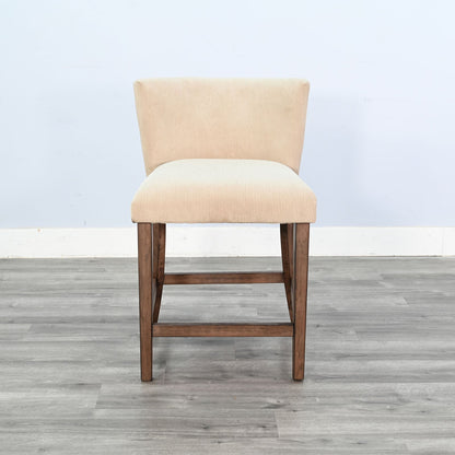 Gibson White Fabric Counter Stool 2PC