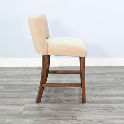 Gibson White Fabric Counter Stool 2PC