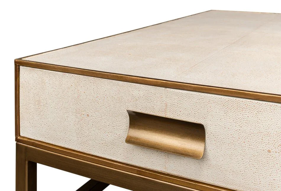 Gideon Shagreen Leathe Square Coffee Table - LOOMLAN - Sarreid - Coffee Tables
