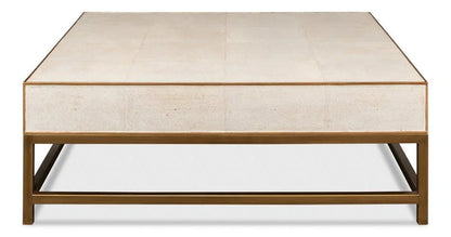Gideon Shagreen Leathe Square Coffee Table - LOOMLAN - Sarreid - Coffee Tables