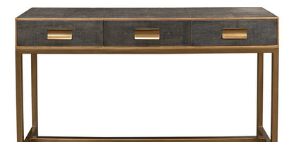 Gideon Shagreen Leather Rectangular Console Table - LOOMLAN - Sarreid - Console Tables