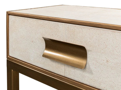 Gideon Shagreen Leather Rectangular Console Table - LOOMLAN - Sarreid - Console Tables