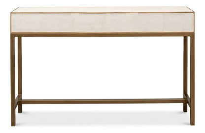 Gideon Shagreen Leather Rectangular Console Table - LOOMLAN - Sarreid - Console Tables