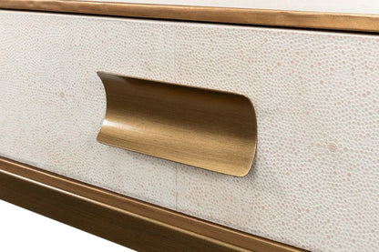 Gideon Shagreen Leather Rectangular Console Table - LOOMLAN - Sarreid - Console Tables