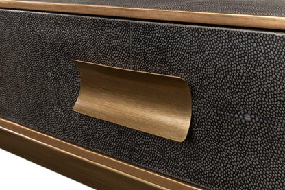 Gideon Shagreen Leather Rectangular Console Table - LOOMLAN - Sarreid - Console Tables