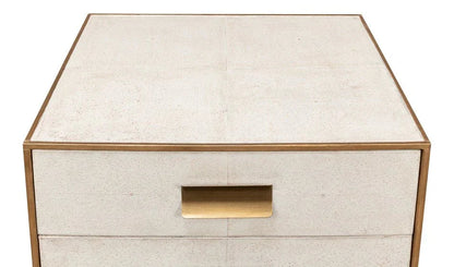 Gideon Shagreen Leather Rectangular Side Table - LOOMLAN - Sarreid - Side Tables