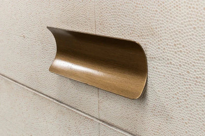 Gideon Shagreen Leather Rectangular Side Table - LOOMLAN - Sarreid - Side Tables