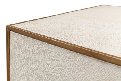 Gideon Shagreen Leather Rectangular Side Table - LOOMLAN - Sarreid - Side Tables