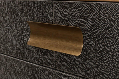 Gideon Shagreen Leather Rectangular Side Table - LOOMLAN - Sarreid - Side Tables